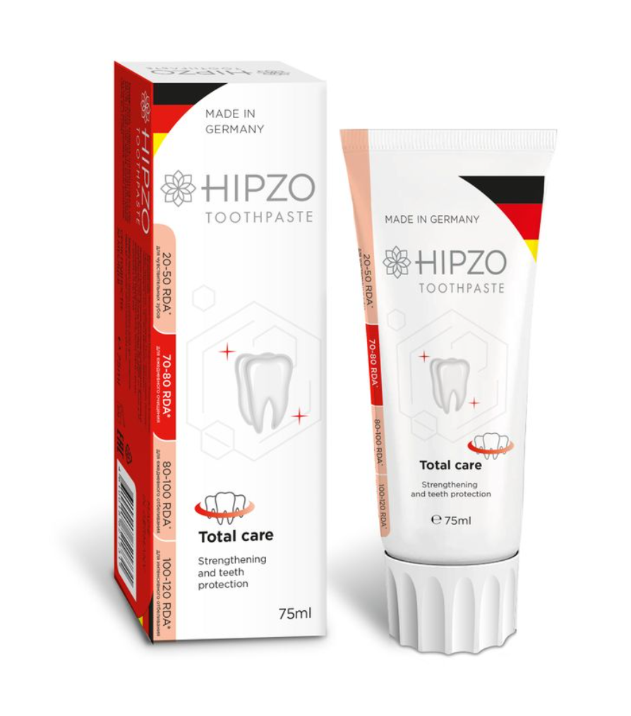 фото упаковки Hipzo Total care Зубная паста Укрепление и защита зубов