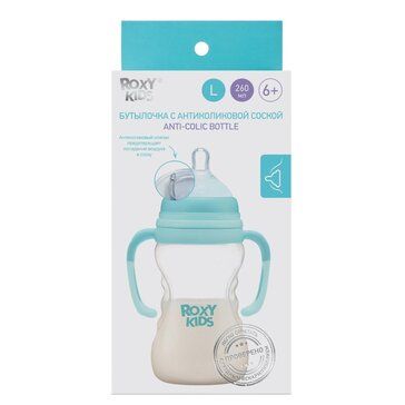 фото упаковки Roxy-kids бутылочка для кормления с силиконовой соской L