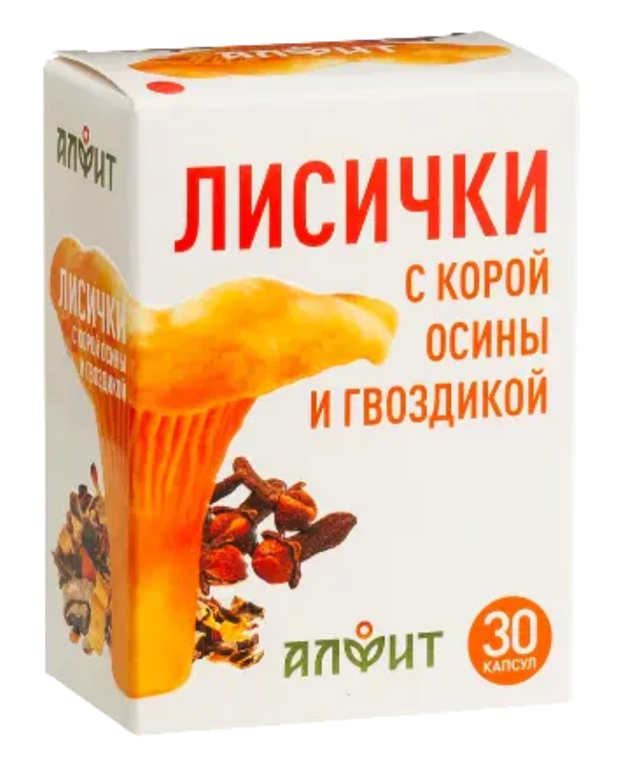 фото упаковки Алфит лисички с корой осины и гвоздикой