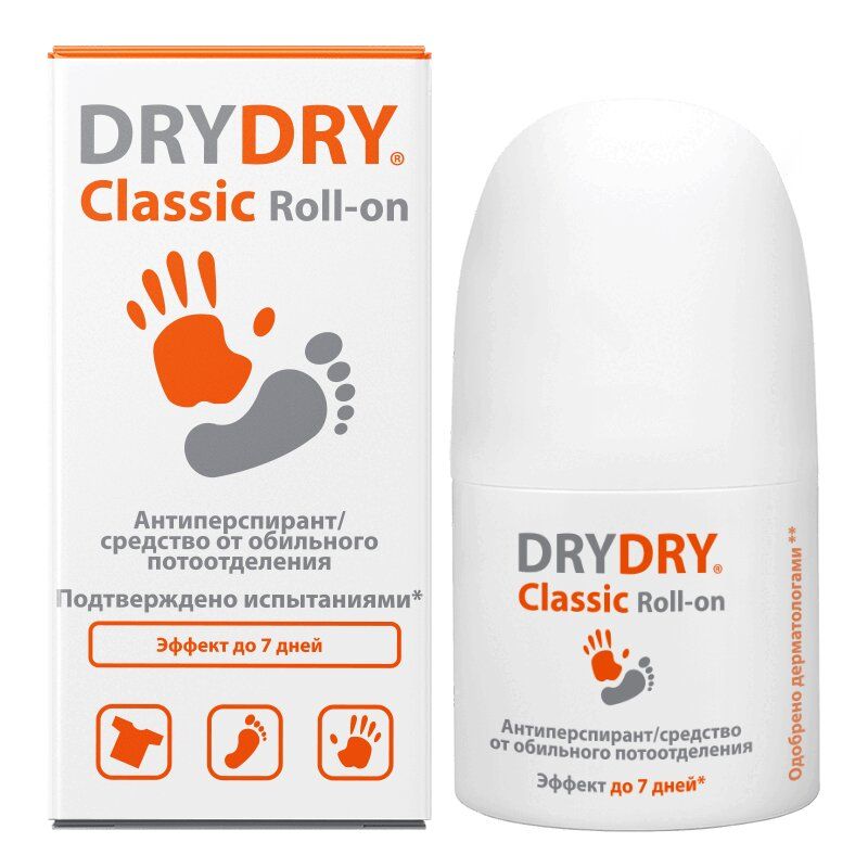 фото упаковки Dry Dry Classic Roll-on средство от обильного потовыделения