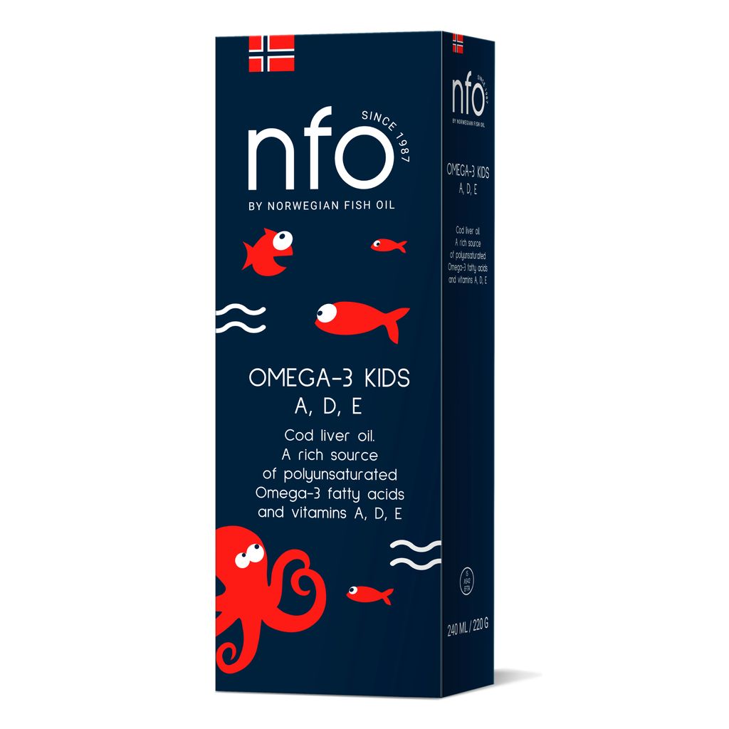 NFO Омега-3 Жир печени трески, раствор для приема внутрь, для детей с 3 лет и взрослых, 250 мл, 1 шт.