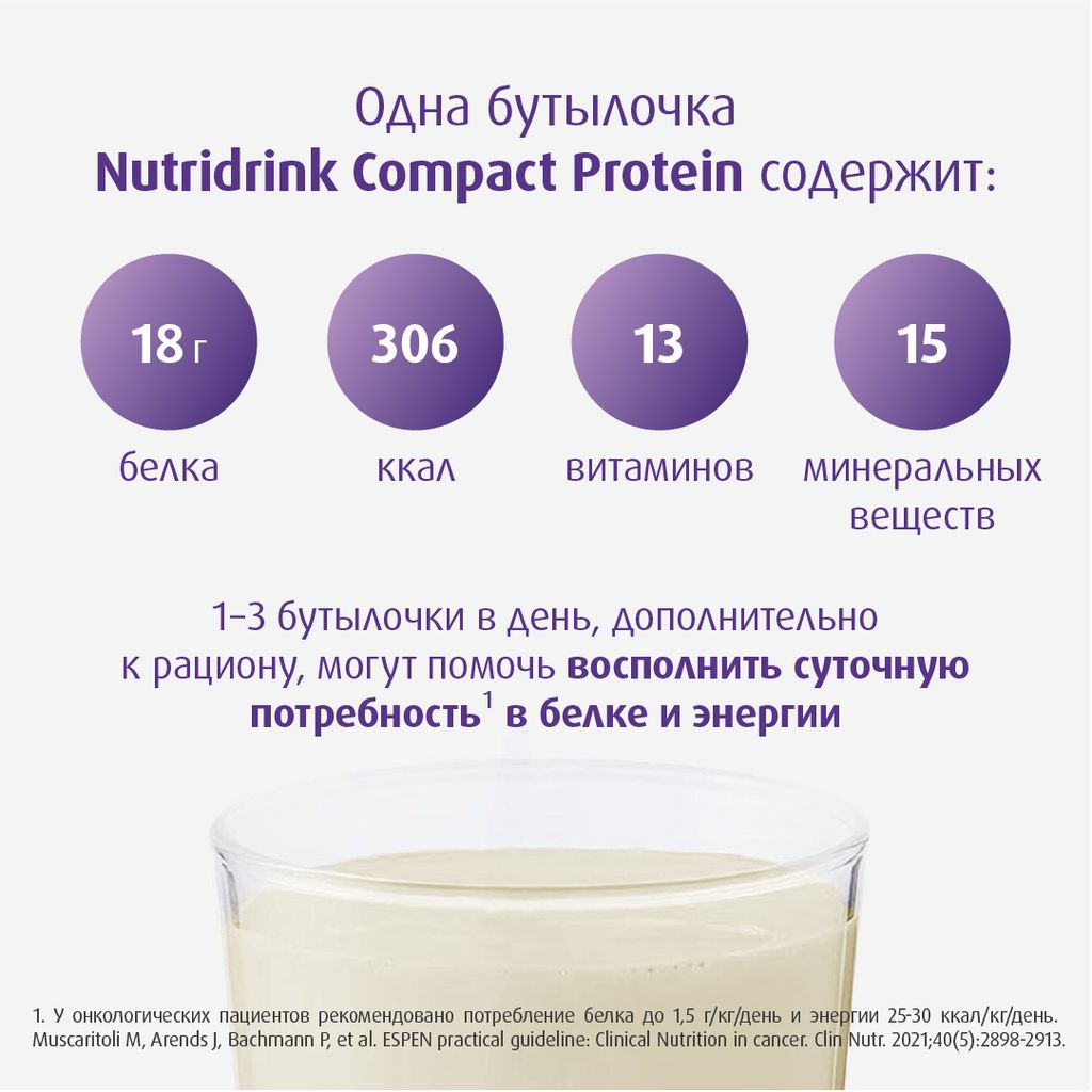 Nutridrink compact protein, лечебное диетическое высокобелковое питание, согревающий вкус имбиря и тропических фруктов, 125 мл, 4 шт.