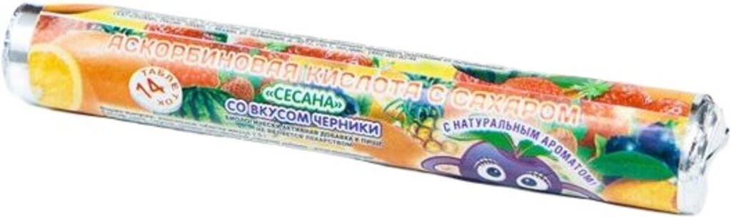 фото упаковки Аскорбиновая кислота с сахаром Сесана