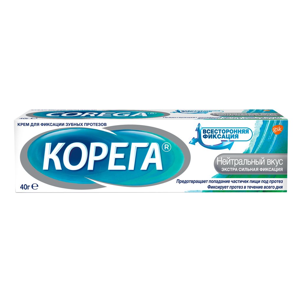 фото упаковки Корега Нейтральный вкус Крем для фиксации зубных протезов