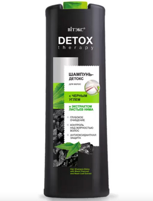 Витэкс Detox Therapy Шампунь детокс для волос, шампунь, с черным углем и экстрактом листьев нима, 500 мл, 1 шт.