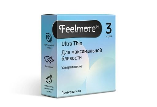 Feelmore Презервативы ультратонкие, презерватив, 3 шт.