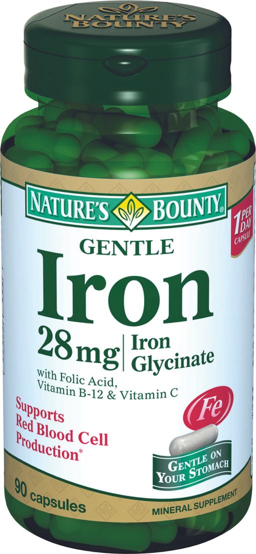 Natures Bounty Легкодоступное железо 28 мг, капсулы, 90 шт.