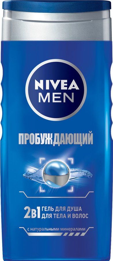 Nivea Men Гель для душа Пробуждающий 2в1, гель для душа, 250 мл, 1 шт.