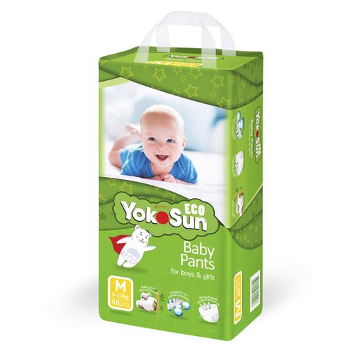 Yokosun Eco Подгузники-трусики детские, M, 6-10 кг, 48 шт.