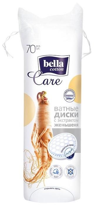 Bella Cotton Care Ватные диски экстракт женьшеня, 70 шт.