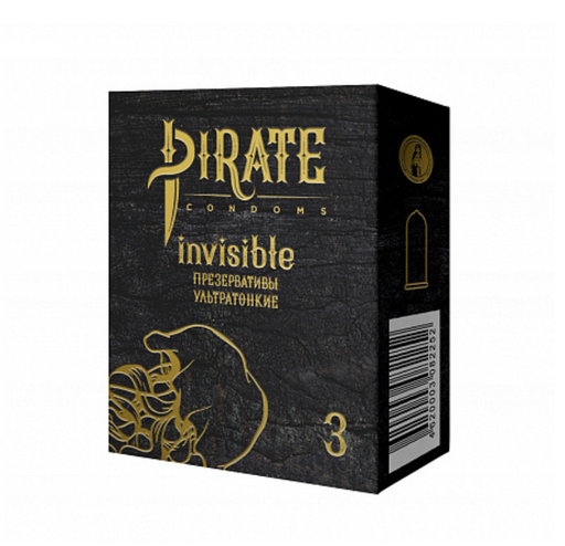 Pirate Презервативы invisible, презервативы, ультратонкие, 3 шт.