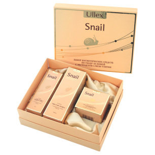 Ullex Snail Косметический набор с муцином улитки, набор, набор тоник 120мл+крем вокруг глаз 25г+крем для лица 55г, 1 шт.