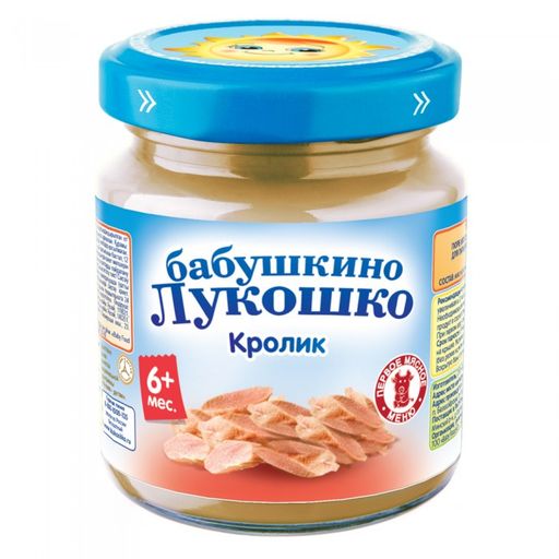 Бабушкино Лукошко Пюре кролик, пюре, 100 г, 1 шт.