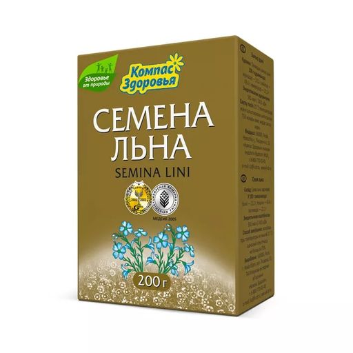 Компас здоровья семена льна коричневого, семена, 200 г, 1 шт.