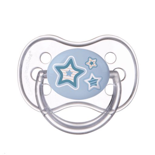Canpol Newborn baby Пустышка круглая силиконовая 0-6 м, арт. 22/562, голубого цвета, 1 шт.