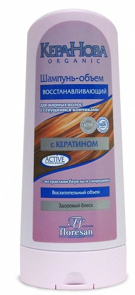 Кера-нова Шампунь-объем восстанавливающий, арт. 209, шампунь, для волос жирных у корней и сухих на кончиках, 400 мл, 1 шт.