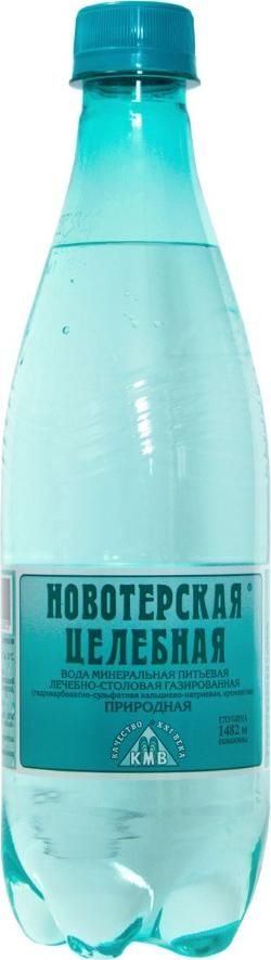 Новотерская целебная Вода минеральная, газированная, в пластиковой бутылке, 500мл, 1 шт.